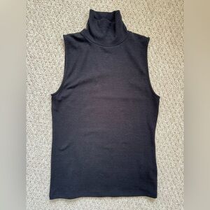 Vince Sleeveless Black Turtleneck Top